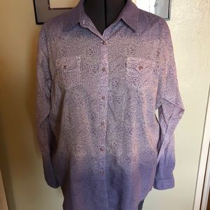 Twenty X purple ombré snap L/S shirt XXL